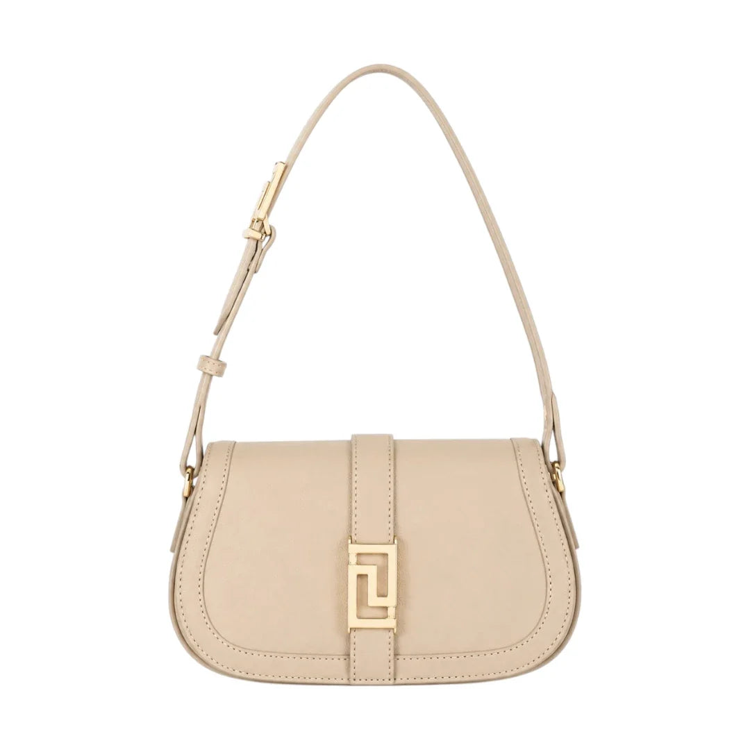 Arzona Beige  Aurelia Luxe Gold Accent Faux Leather Shoulder Handbag
