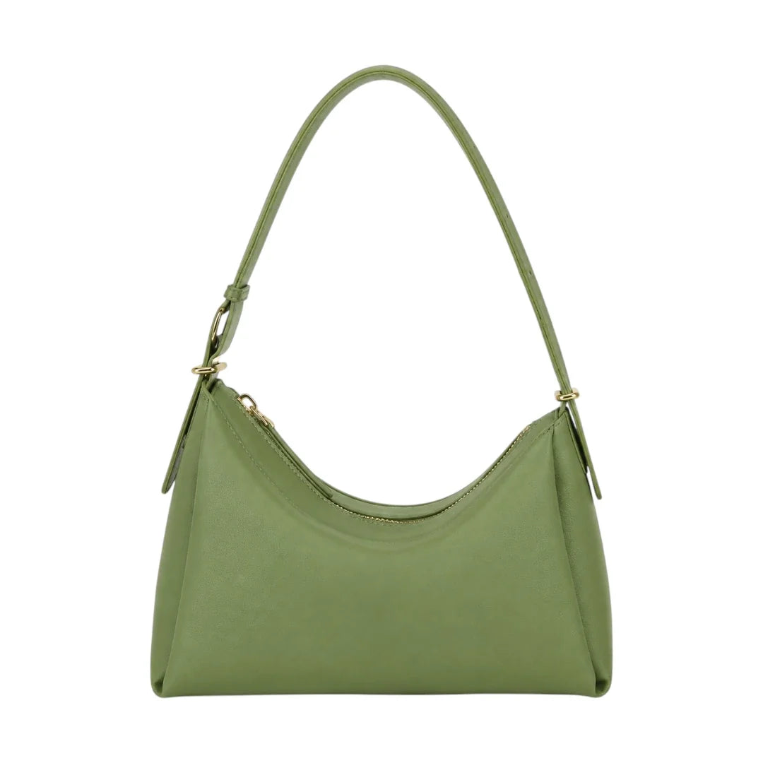 Arzona Green Women’s Shoulder Handbag with Curved Hobo Silhouette