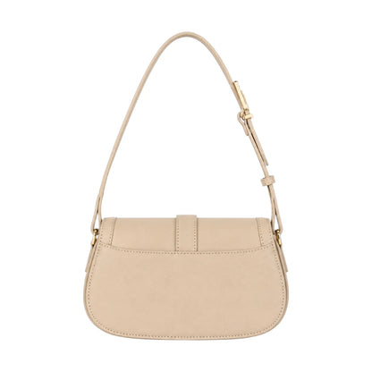 Arzona Beige  Aurelia Luxe Gold Accent Faux Leather Shoulder Handbag