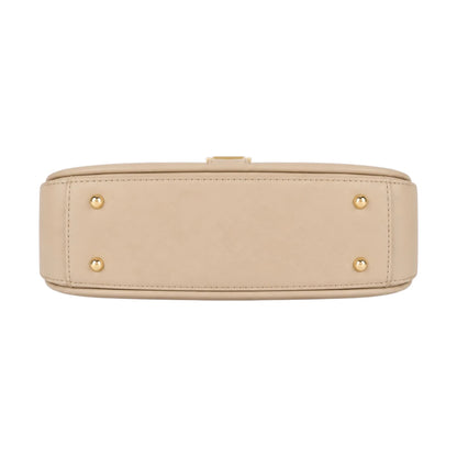 Arzona Beige  Aurelia Luxe Gold Accent Faux Leather Shoulder Handbag