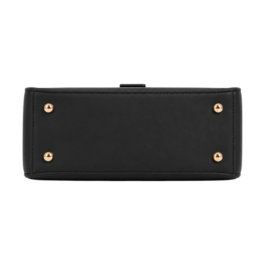 Arzona Black Women’s Shoulder Handbag with Statement Chain Detail