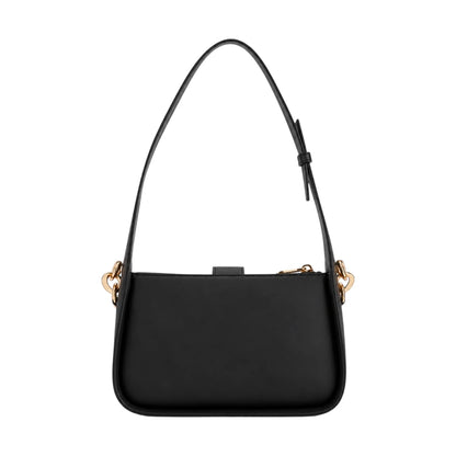 Arzona Black Women’s Shoulder Handbag with Statement Chain Detail