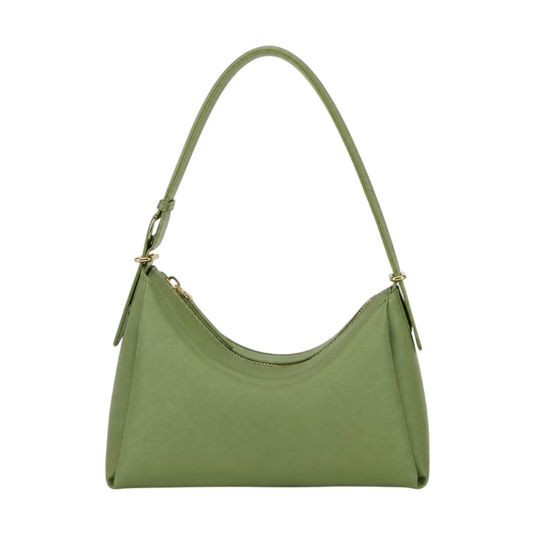 Arzona Green Women’s Shoulder Handbag with Curved Hobo Silhouette