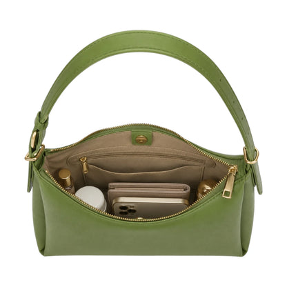 Arzona Green Women’s Shoulder Handbag with Curved Hobo Silhouette