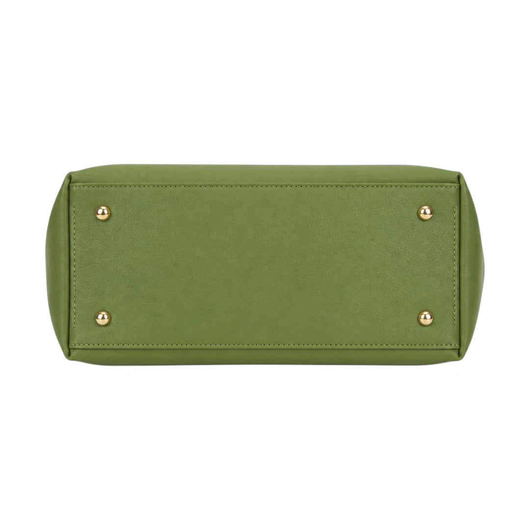 Arzona Green Women’s Shoulder Handbag with Curved Hobo Silhouette