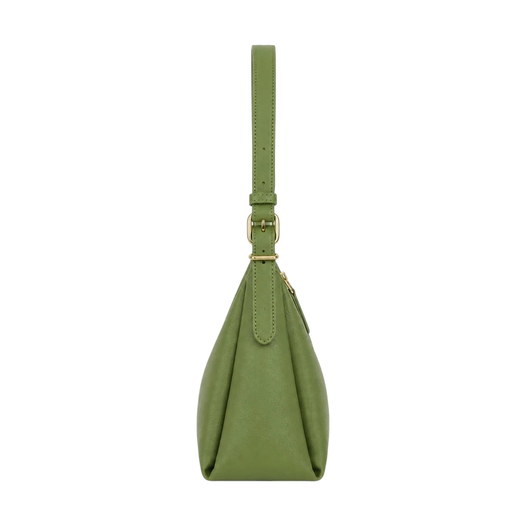Arzona Green Women’s Shoulder Handbag with Curved Hobo Silhouette