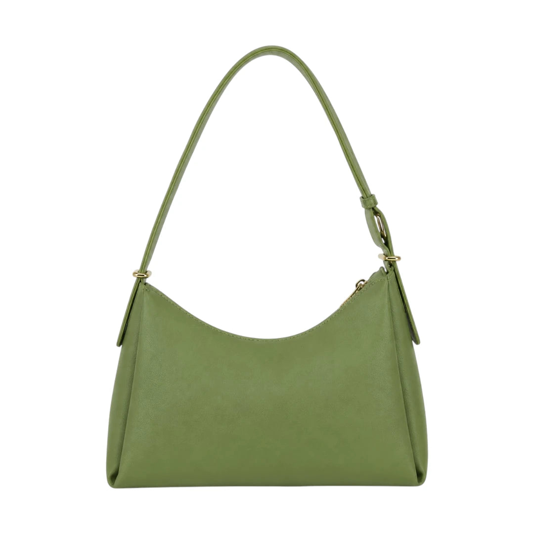 Arzona Green Women’s Shoulder Handbag with Curved Hobo Silhouette