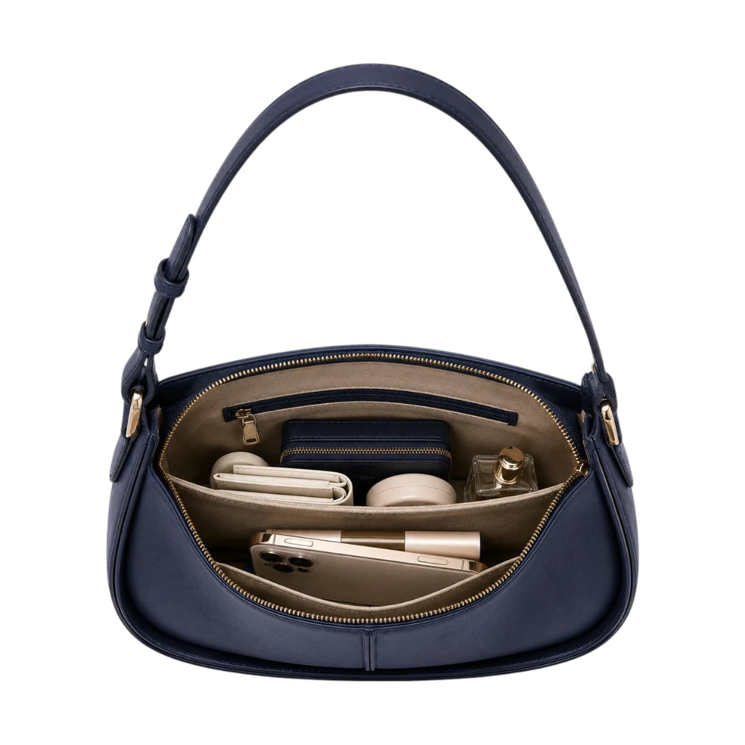 Arzona Navy Faux Leather Women’s Shoulder Handbag