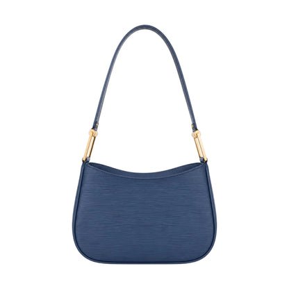  Arzona Navy Shoulder Handbag with Elegant Gold-Tone Strap Accents