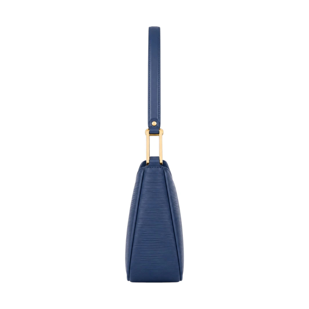  Arzona Navy Shoulder Handbag with Elegant Gold-Tone Strap Accents