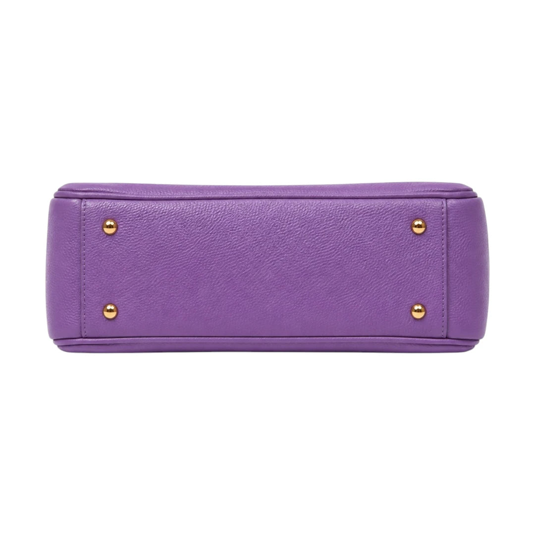 Arzona Purple Women’s Shoulder Handbag with Gold-Tone Buckle