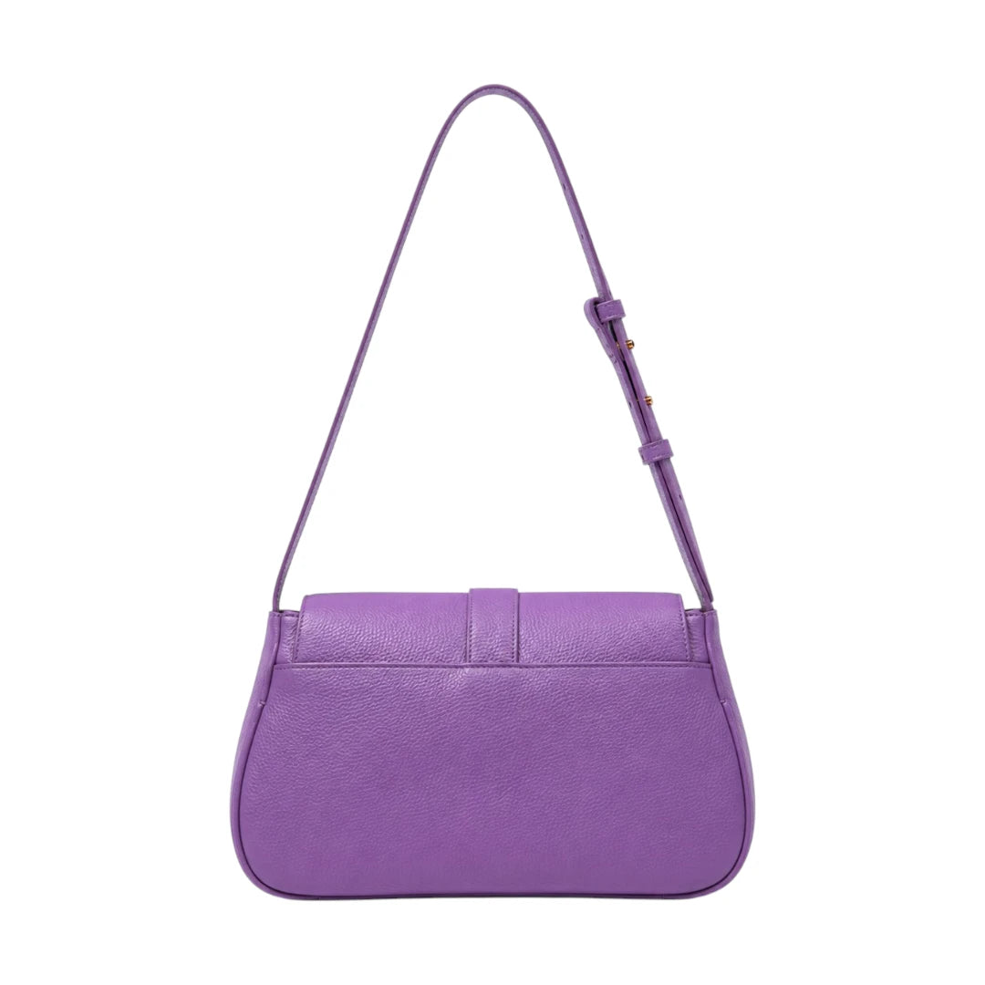 Arzona Purple Women’s Shoulder Handbag with Gold-Tone Buckle