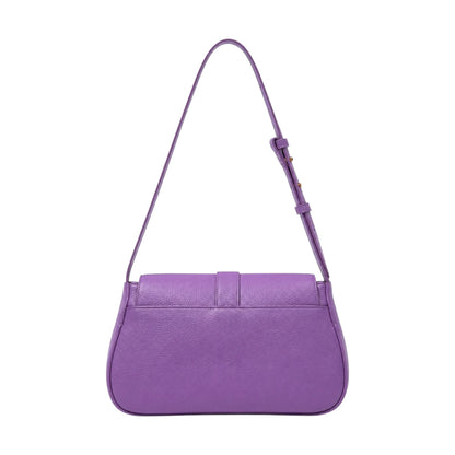 Arzona Purple Women’s Shoulder Handbag with Gold-Tone Buckle